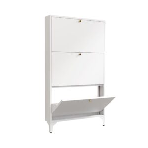 Shoe Cabinet With Three-Flip Drawer Storages