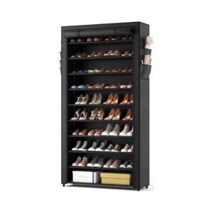 10-Tier Covered Shoe Storage Rack Organizer