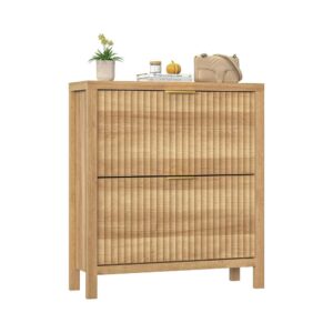 Fluted Two Drawer Shoe Cabinet