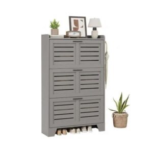 Farmhouse Slim Shoe Storage Cabinet