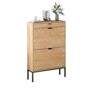 Sun Pattern Slim Shoe Cabinet