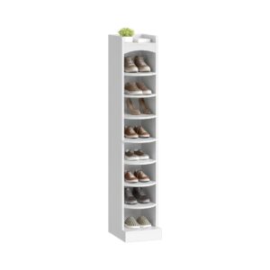 Slim White Shoe Storage Cabinet