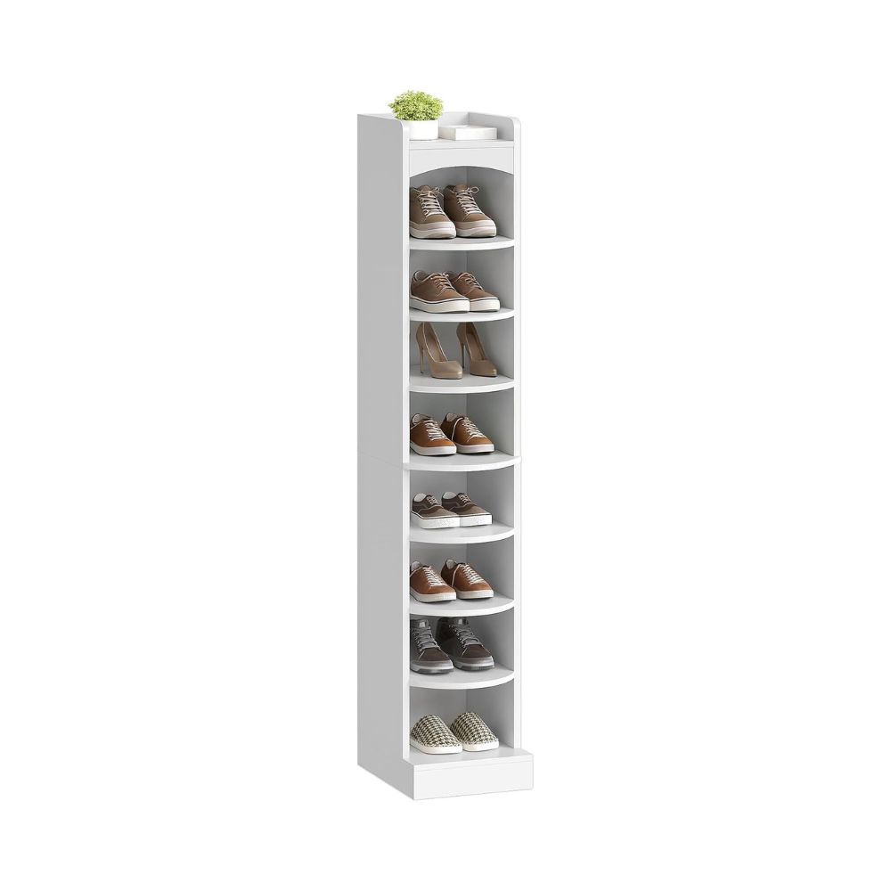 Slim White Shoe Storage Cabinet