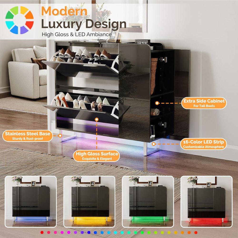 Modern LED Shoe Storage Cabinet - Image 3