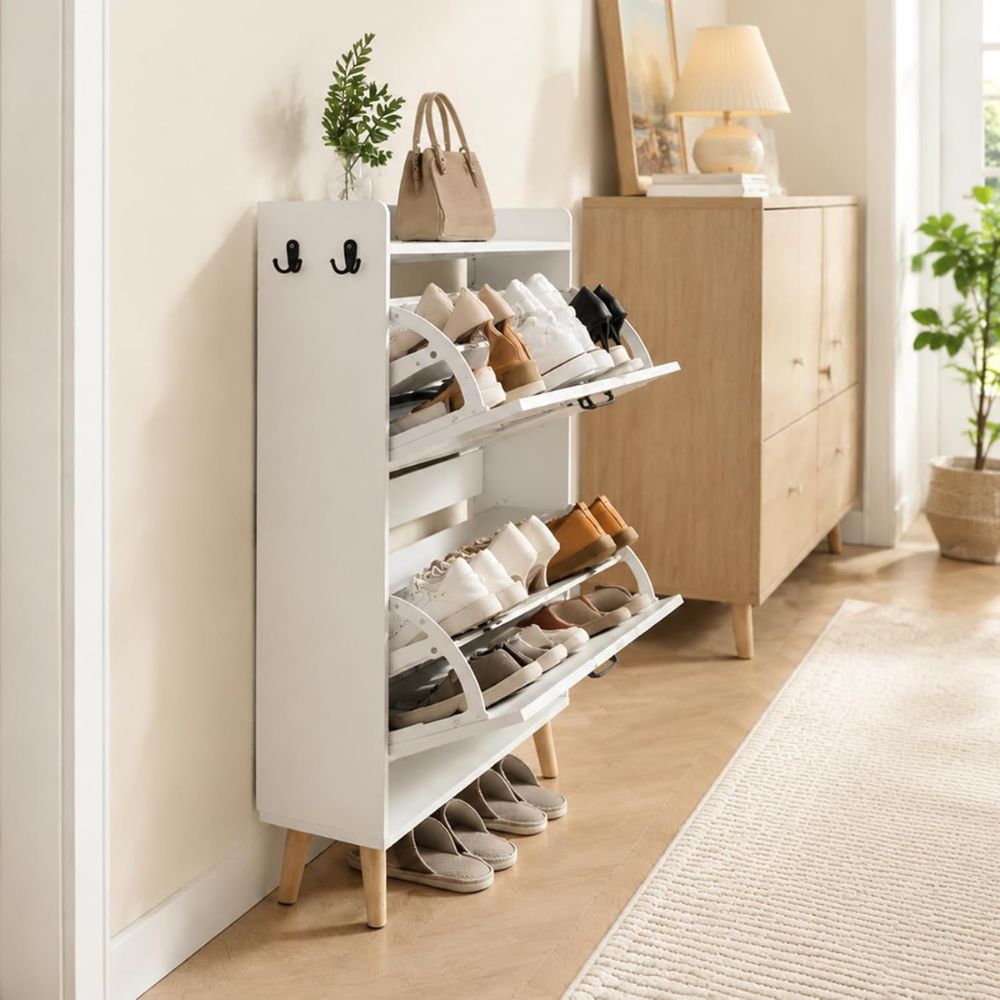 Narrow Flip Drawer Shoe Cabinet - Image 4