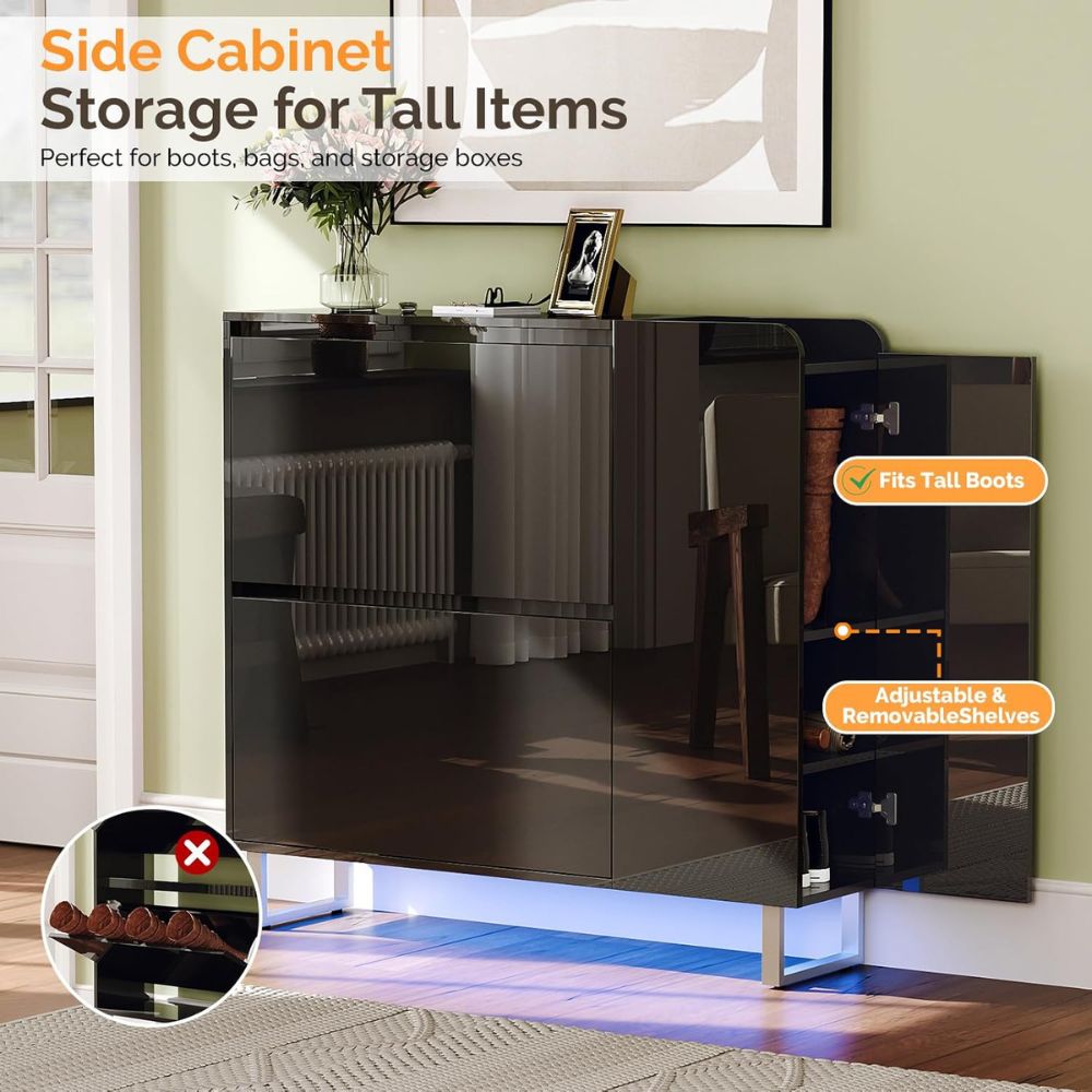 Modern LED Shoe Storage Cabinet - Image 2