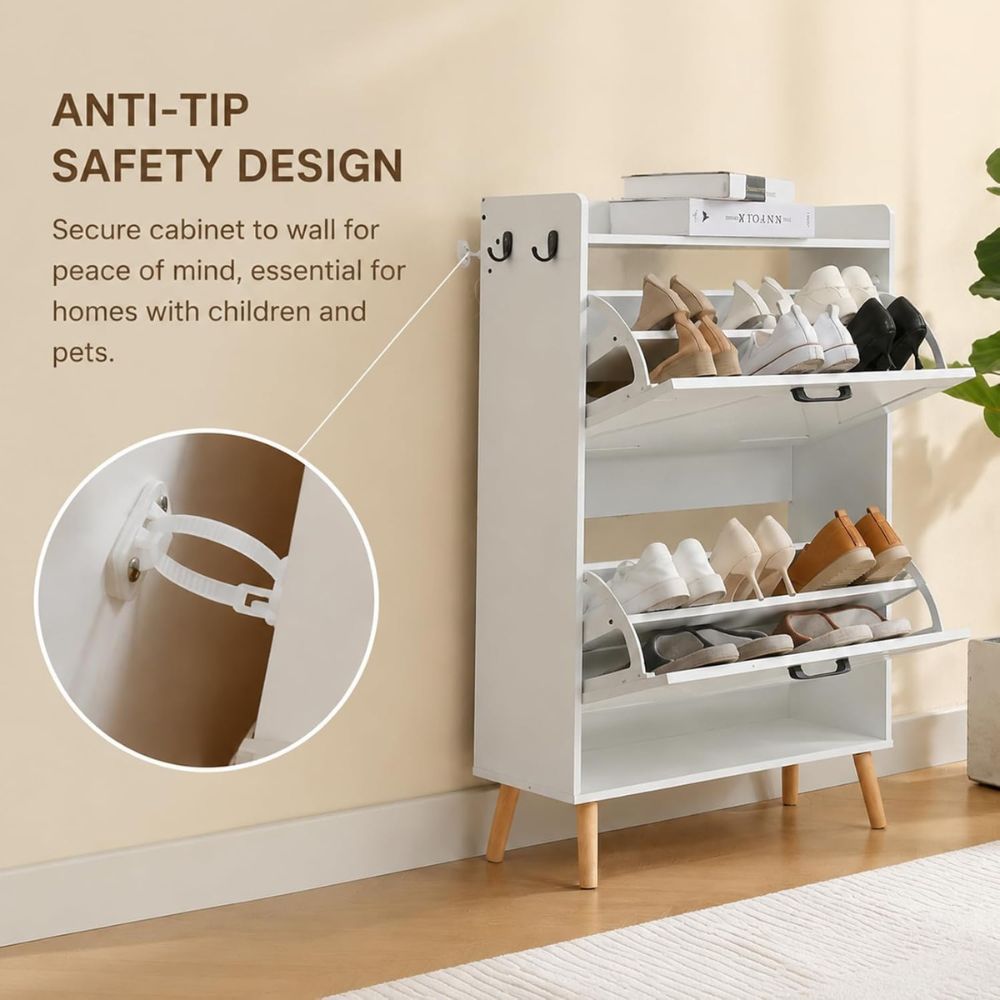 Narrow Flip Drawer Shoe Cabinet - Image 3