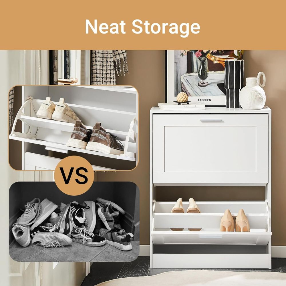 Slim 2-Tier Entry Shoe Cabinet - Image 3