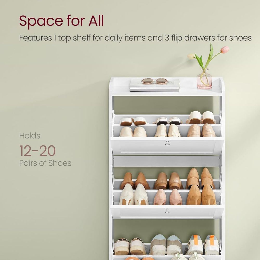 Slim 3-Drawer Shoe Cabinet - Image 2
