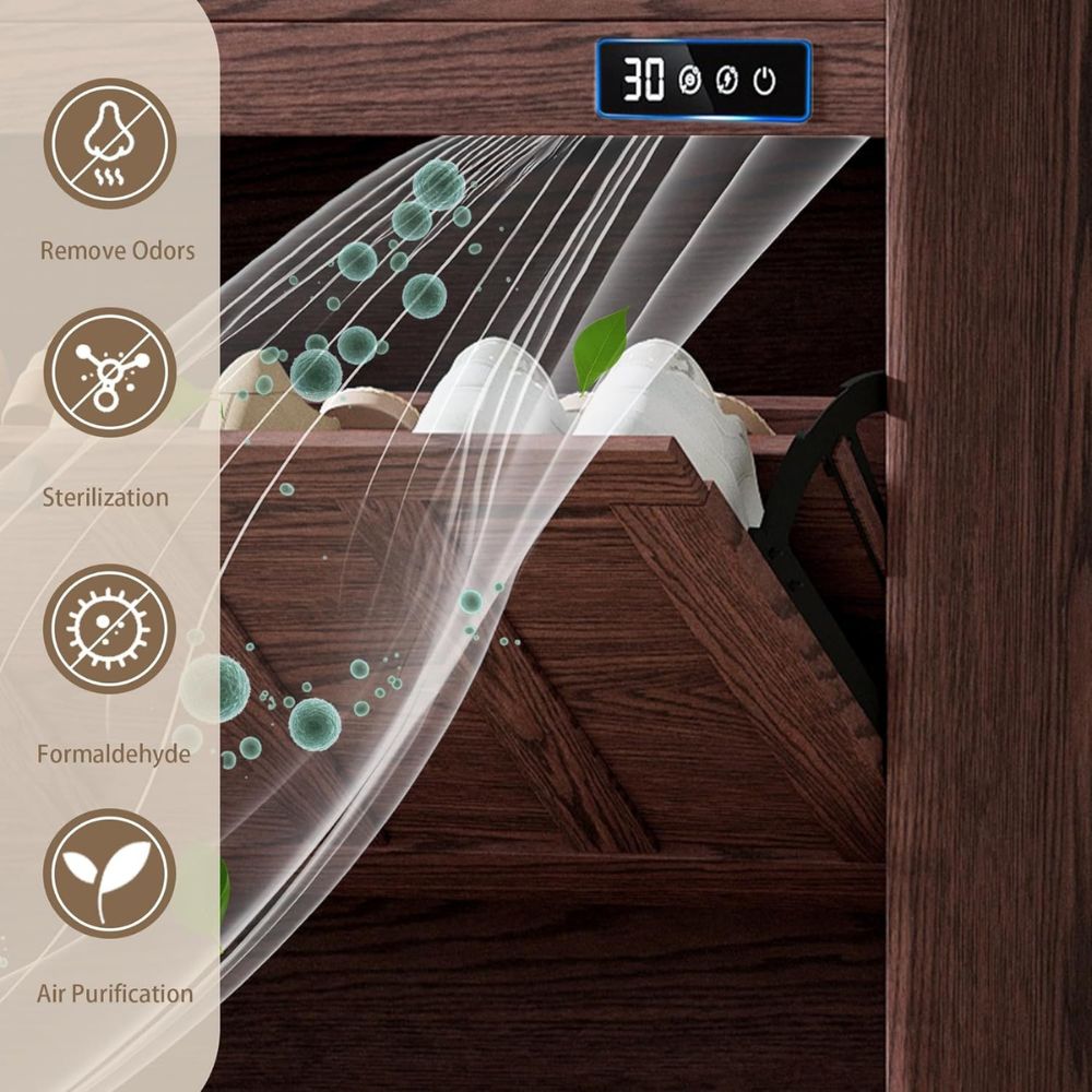 Walnut Flip Drawer Shoe Cabinet - Image 3