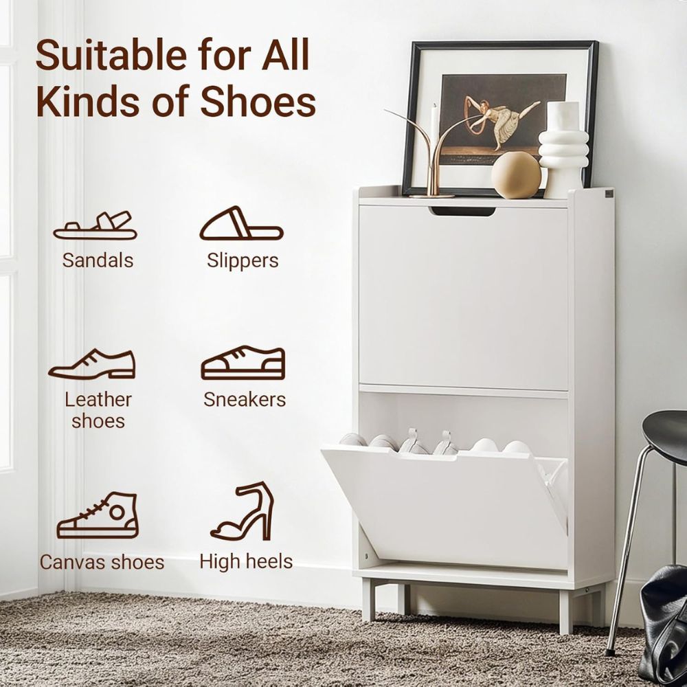 Slim Flip Drawer Shoe Cabinet - Image 3