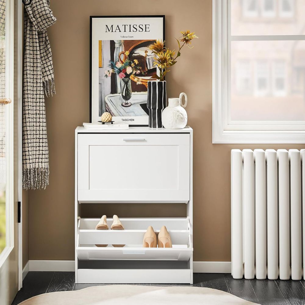 Slim 2-Tier Entry Shoe Cabinet - Image 2